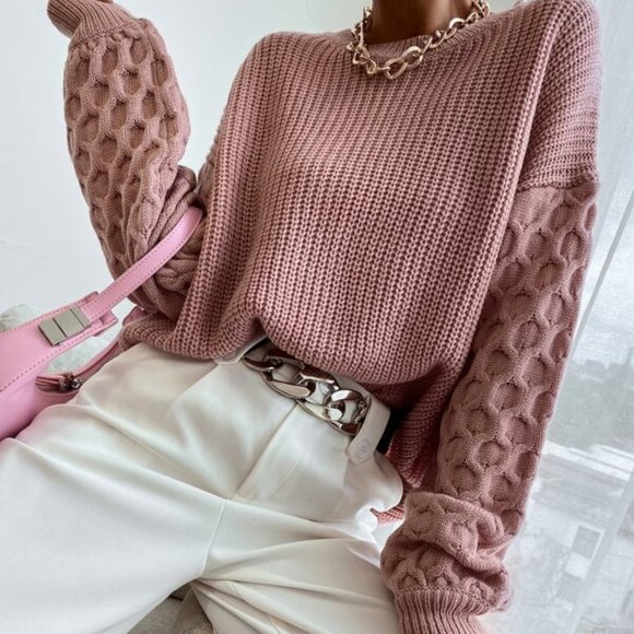 CASUAL DOLLZ statement sleeves Sweater Top - Picture 3 of 8